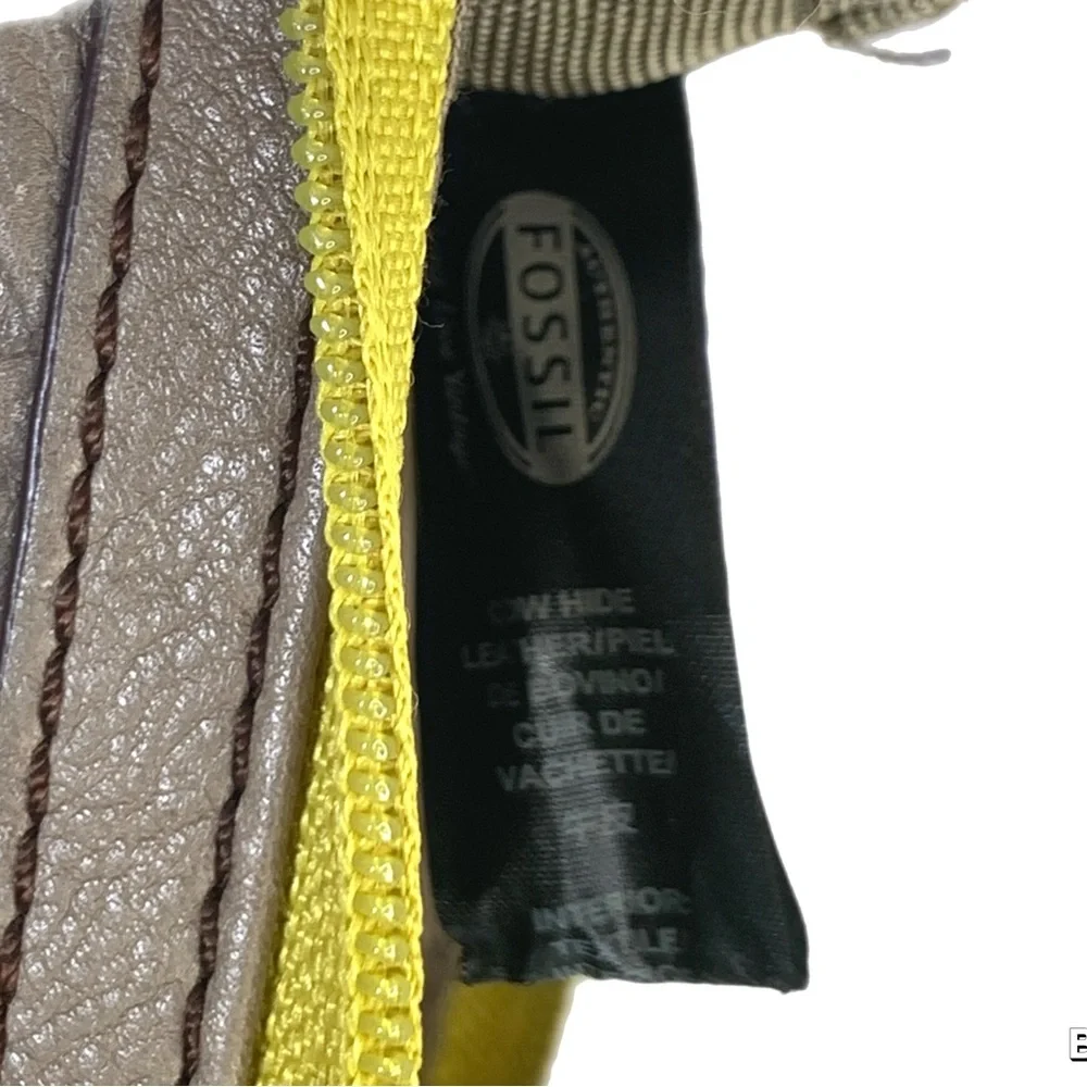 Fossil Taupe and Yellow Embossed Wristlet - Picture 5 of 6